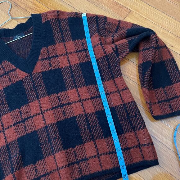 Rails Colleen Sweater Rust Black Plaid Knitwear Size M - Picture 15 of 16
